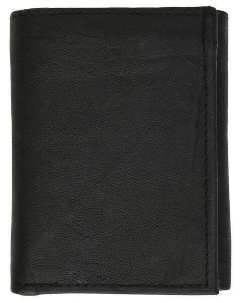 Men’s Genuine Leather Trifold Wallet Black 8 Credit Card slots ID window