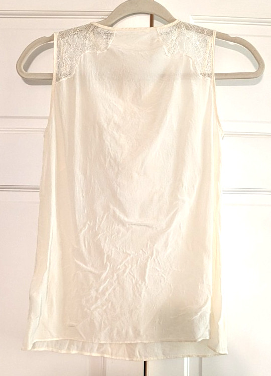 ✨ French Connection 100% Silk Lace Blouse Sleeveless Women’s XS