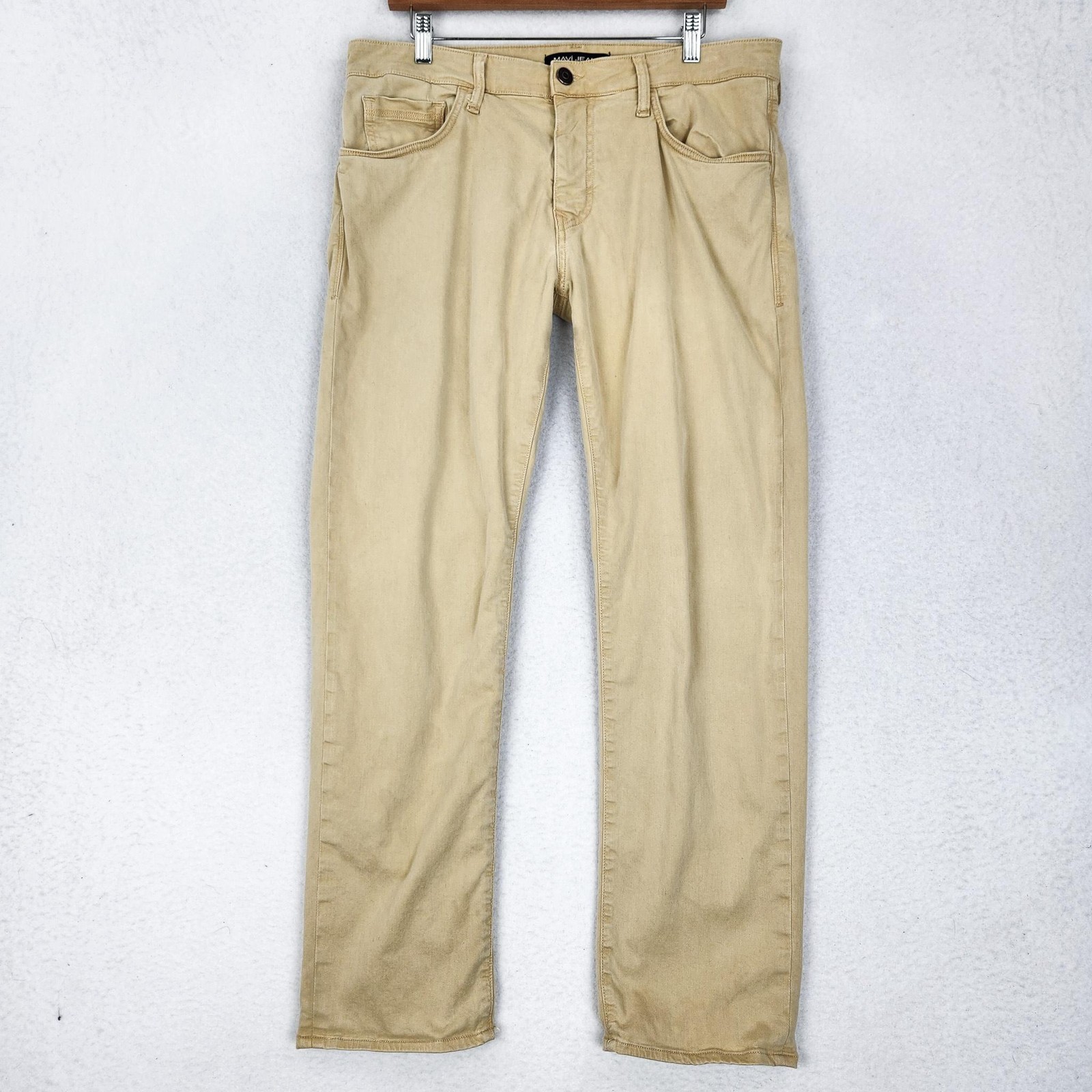 Mavi Jeans Mens 34×30 Beige Zach Straight Leg Denim Stretch Casual Pants
