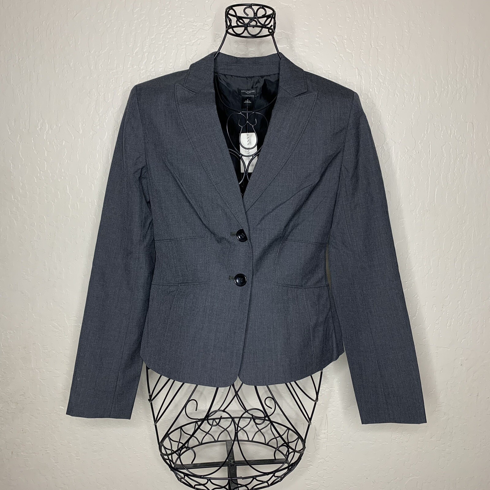 Ann Taylor Factory Gray Blazer Womens Size 6 NWTS MSRP $159