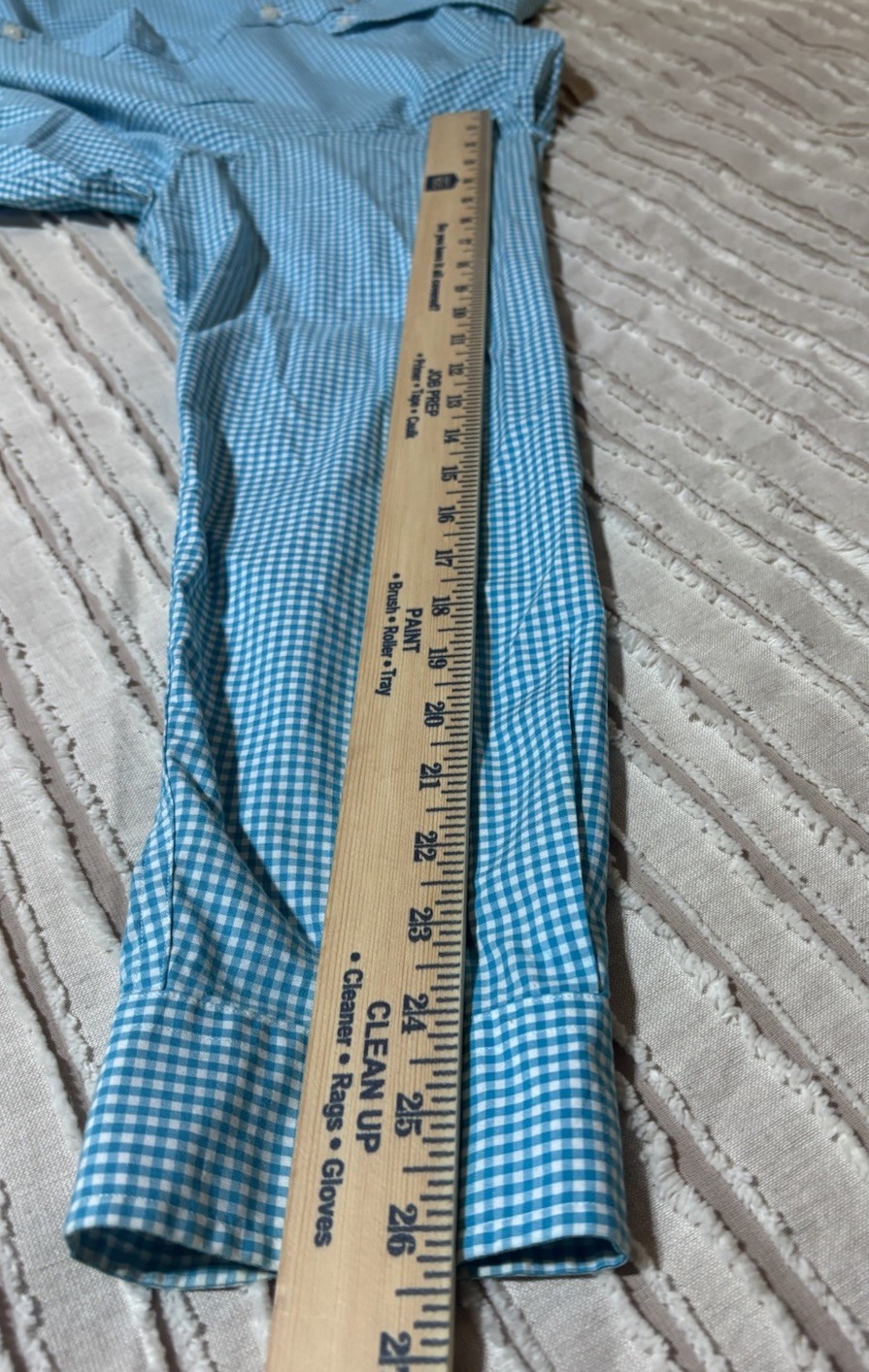 Men’s Lg Turquoise And White Check Button Down Shirt American Living