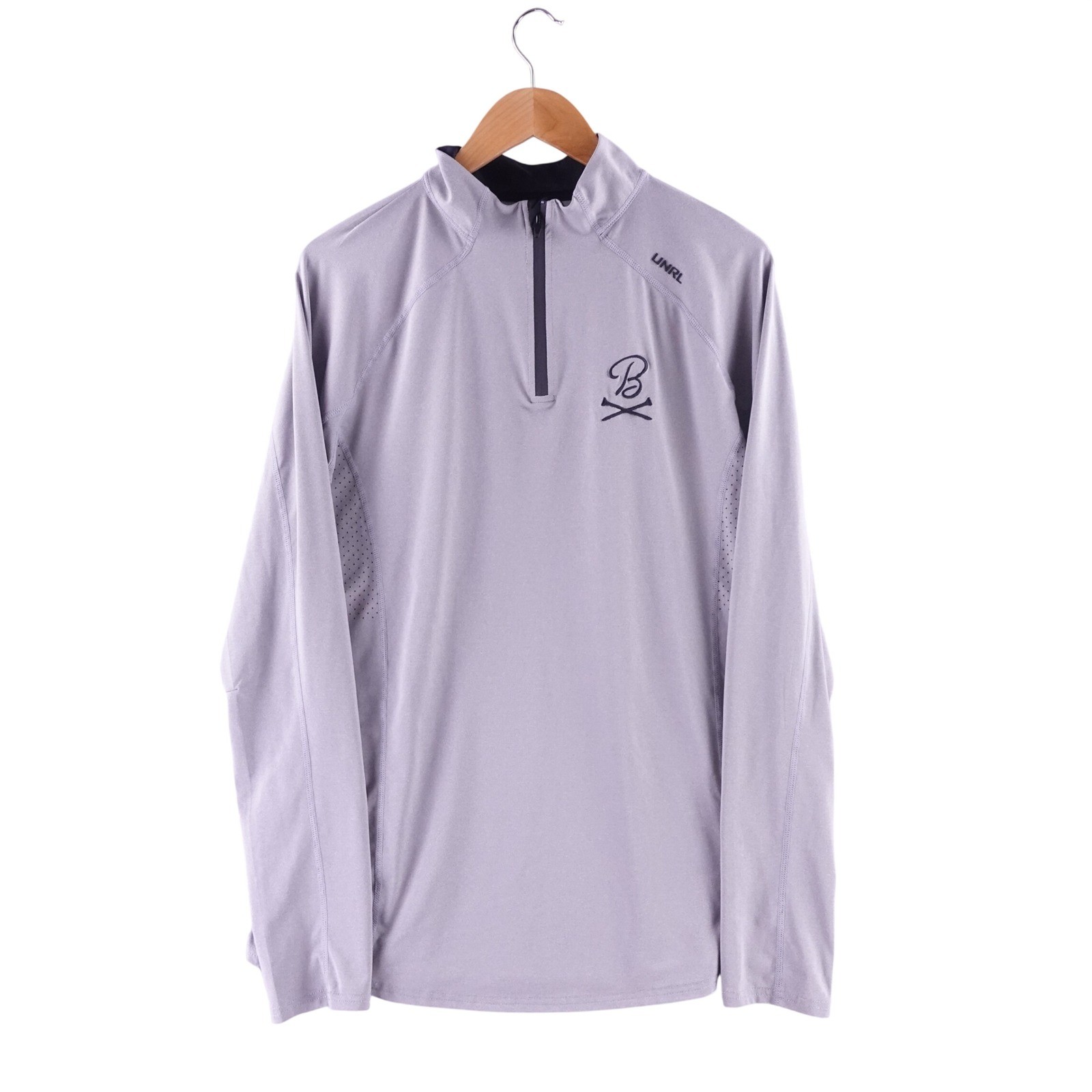UNRL Mens Size Large Stride Collection Quarter Zip Pullover Gray Golf Logo