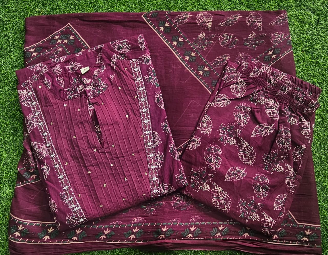 Plus Size Kurta Palazzo With Designer Dupatta Set, Pakistani Salwar Kameez Suit
