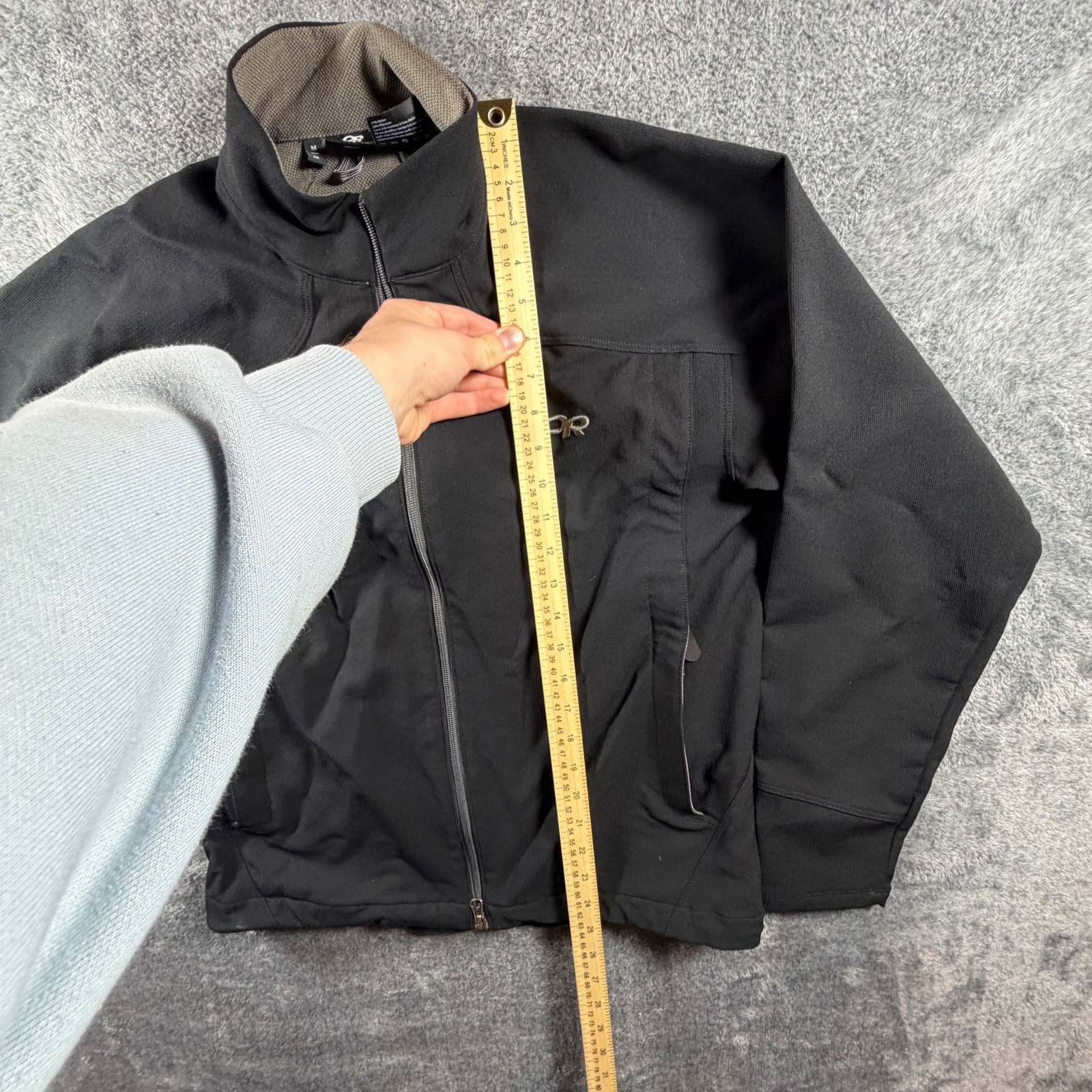 Outdoor Research Jacket Mens Medium Black Full Zip Transfer Soft Shell Hiking