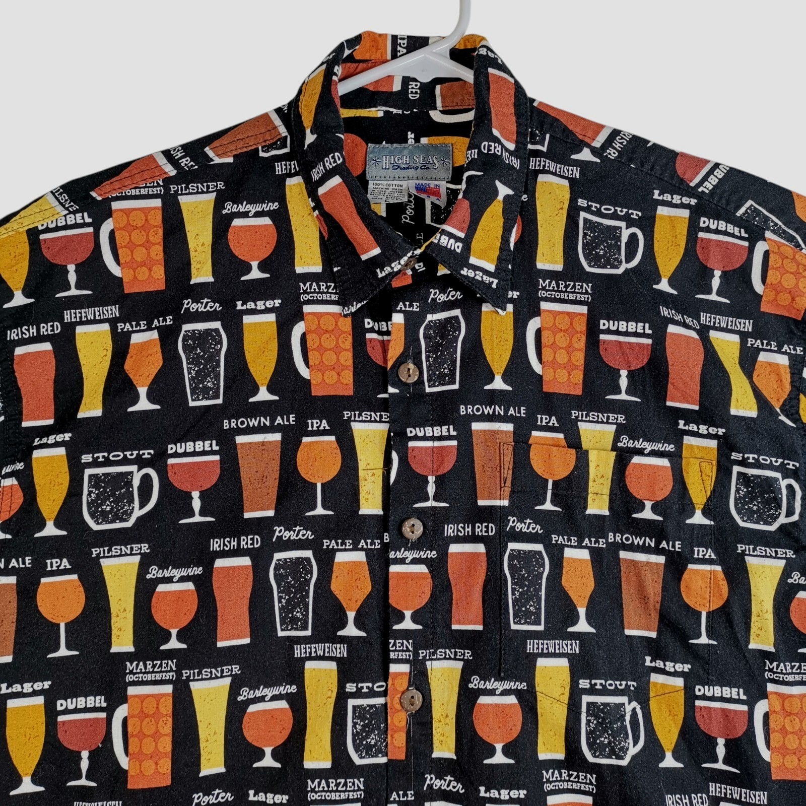 High Seas Trading Co Beer Variety Shirt L Pit To Pit 24 In,Length 32 US Made