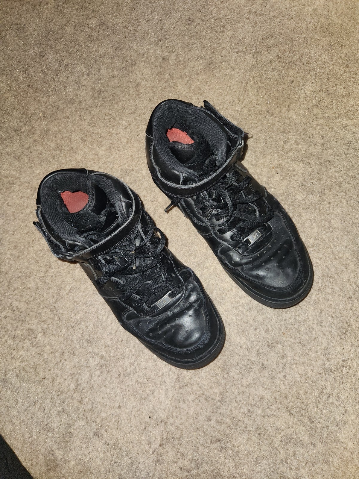 Nike Air Force 1 Mid Sneakers | Ankle Strap Laces | Black | 2019 | M9