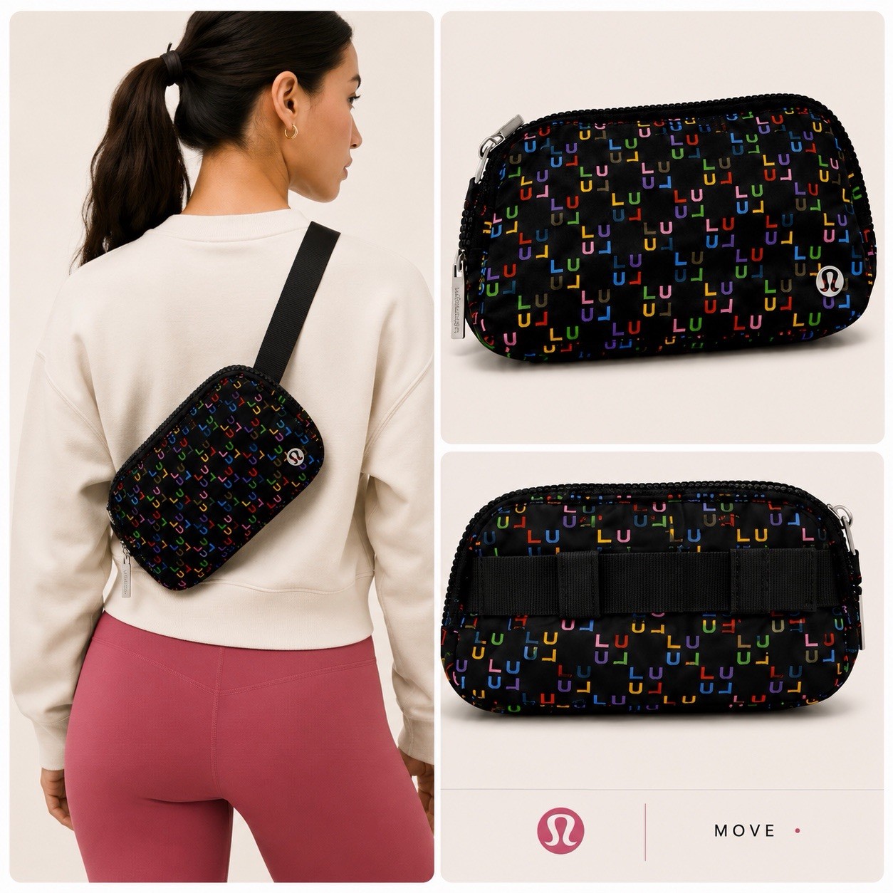 Lululemon Everywhere Belt Bag Pouch Color: LULB/BLK/SLVR 1L