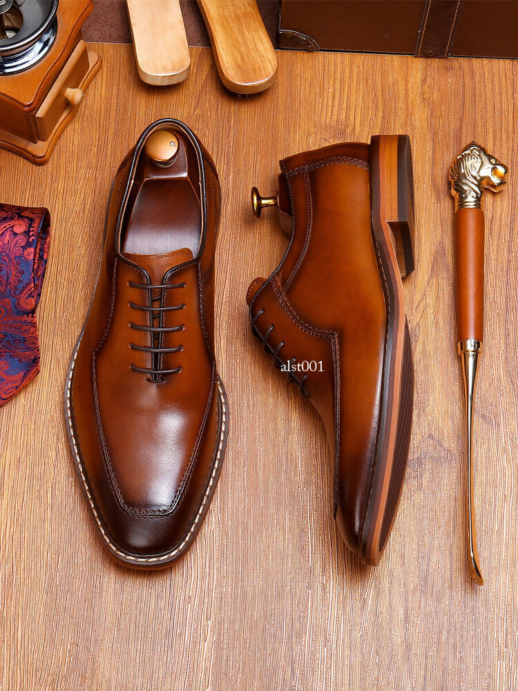 Men’s Real Leather Shoes Handmade Business Formal New Oxford Casual Dress Shoes