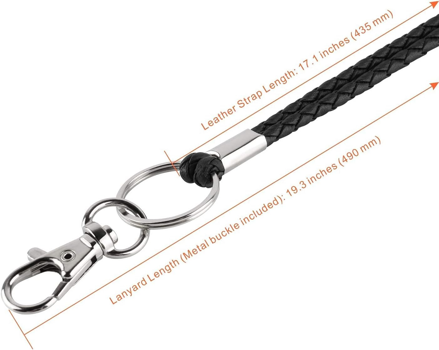 Office Lanyard, 2PCS Handmade PU Leather Necklace Lanyard with Strong