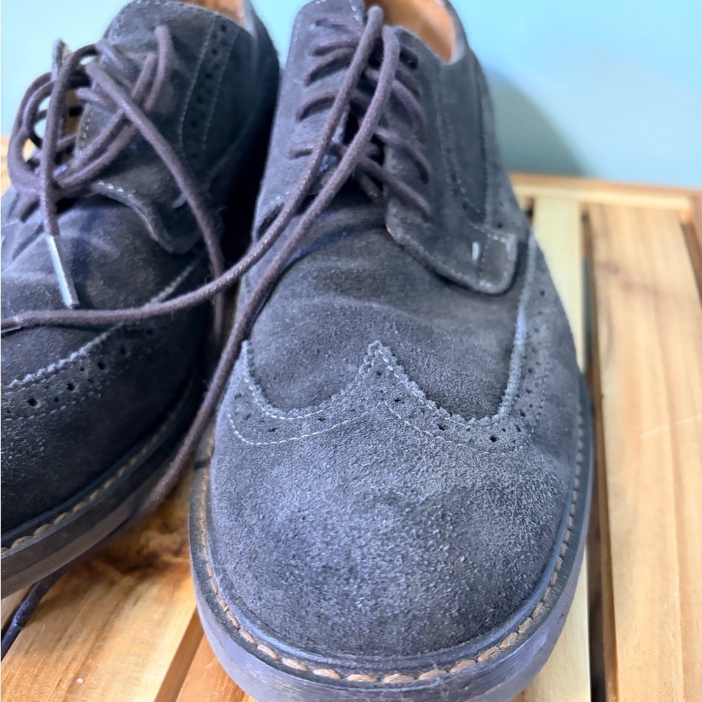 Vionic Men’s Dark Gray Suede Wingtip Derby Shoes