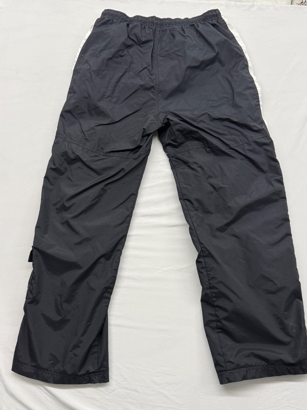 Vintage Nike Grey Tag Cargo Track Pants Black White Striped Baggy S