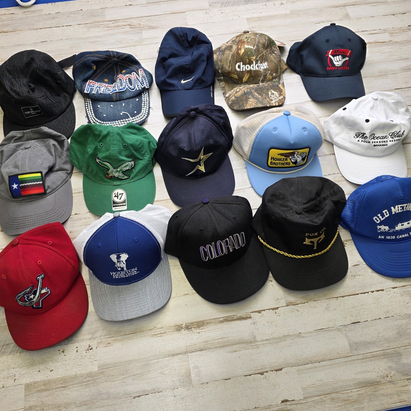 Lot of 15 Hat Caps Random Mix Vintage, Sports, Random