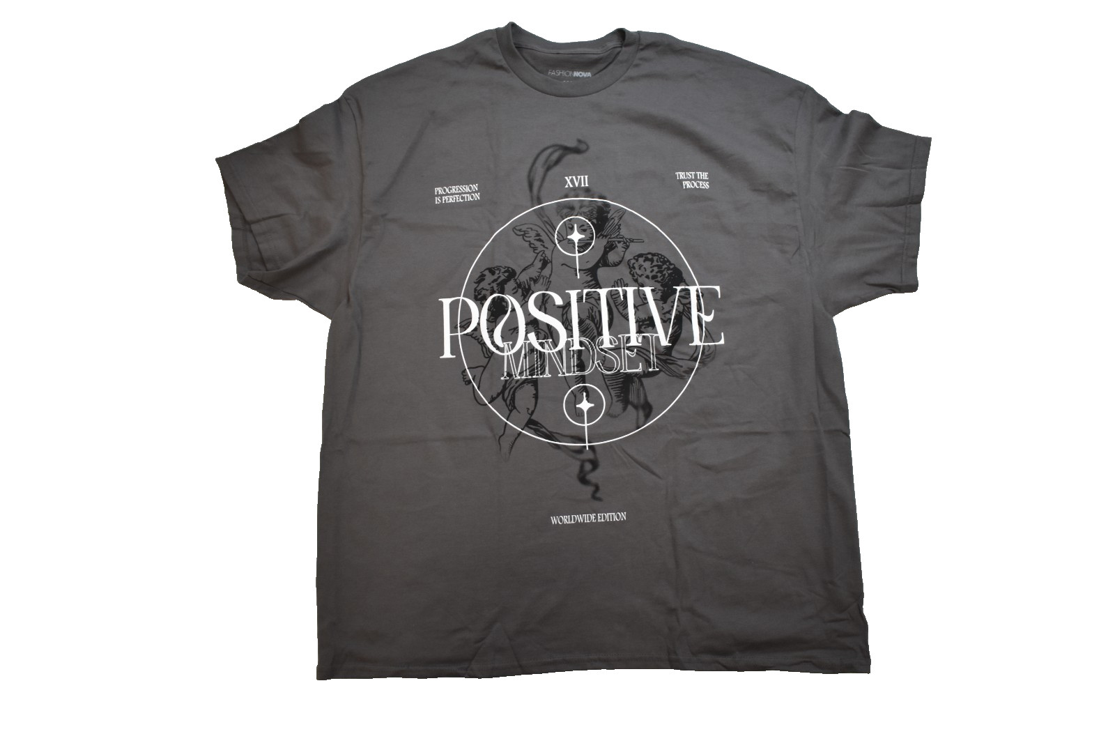 Fashion Nova Mens Positive Mindset Progression Charcoal Shirt New S-3XL