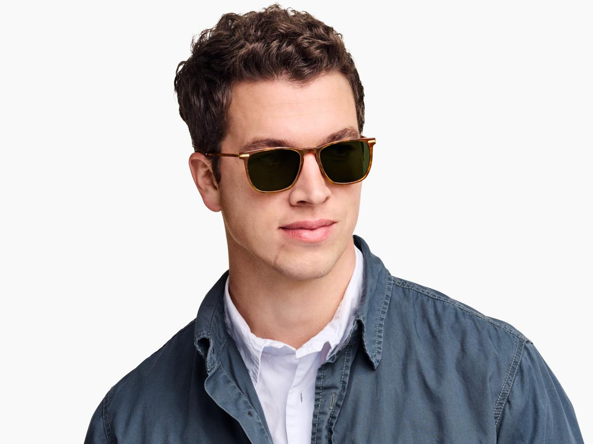 Warby Parker SUTTON Sunglasses SADDLE TORTOISE Polished Gold [Made in Italy]