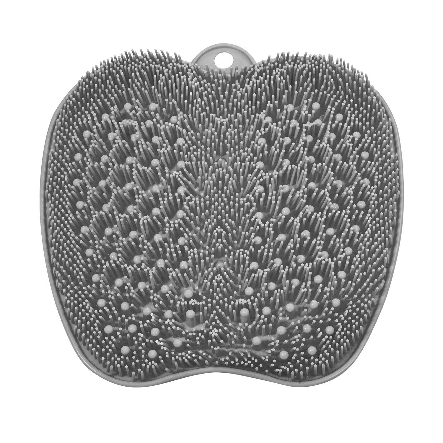 BESKAR XL Large Foot Scrubber Mat for Use in Shower 11″ x (Square), Gray