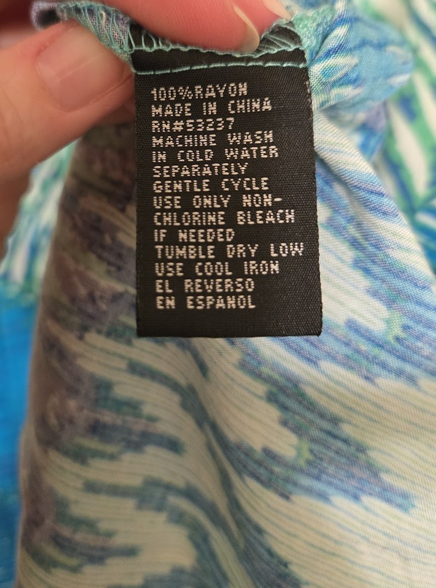 Unique Spectrum Cold Shoulder Top Blue Green Geometric Y2K Boho Women’s Size XL