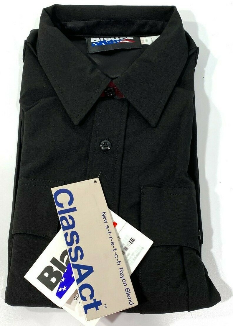 NEW BLAUER MENS SHORT SLEEVE RAYON BLEND ZIPPER SHIRT 8910 BLACK SMALL REG