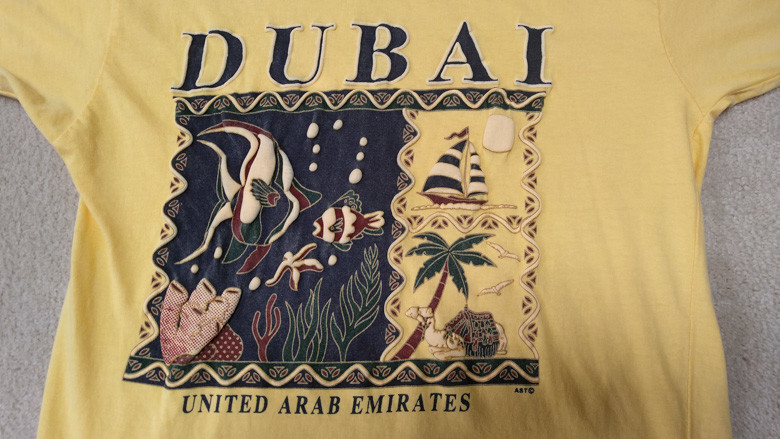 DUBAI UNITED ARAB EMIRATES AST T-Shirt Women’s Lrg Yellow