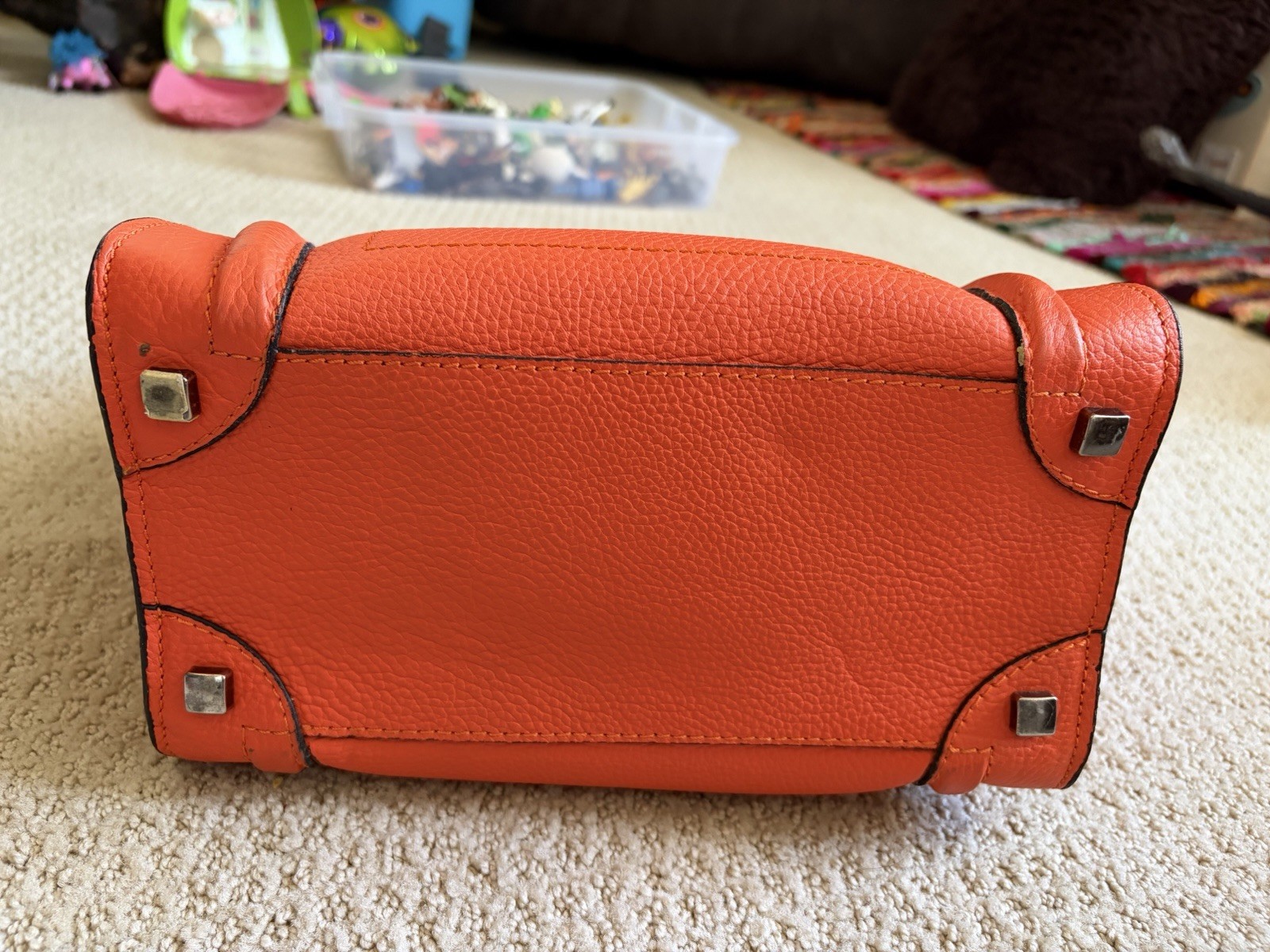 Celine Drummond Calfskin Nano Bag Orange Vermillion