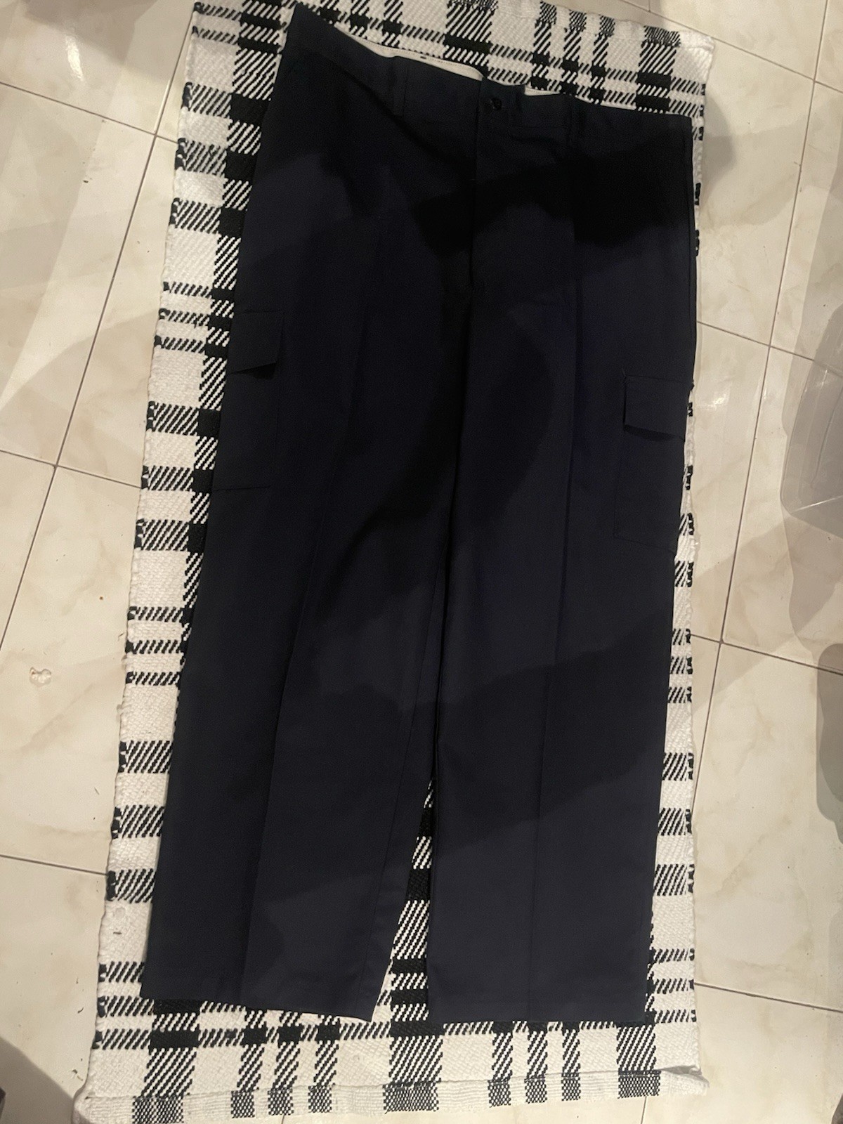 Aramark Men’s Work Pants Size 42×34 Navy Blue Durable Uniform Slacks