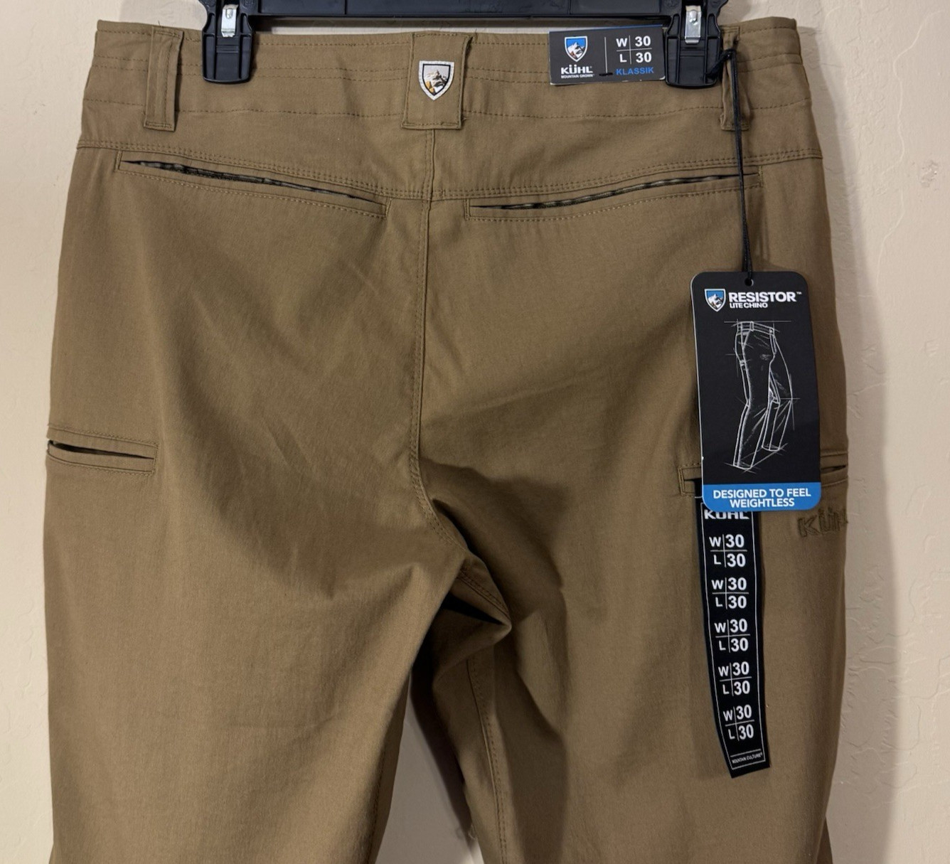 KUHL Pants Men 30×30 Resistor Lite Chino Klassik Fit Stretch Travel Hiking NEW
