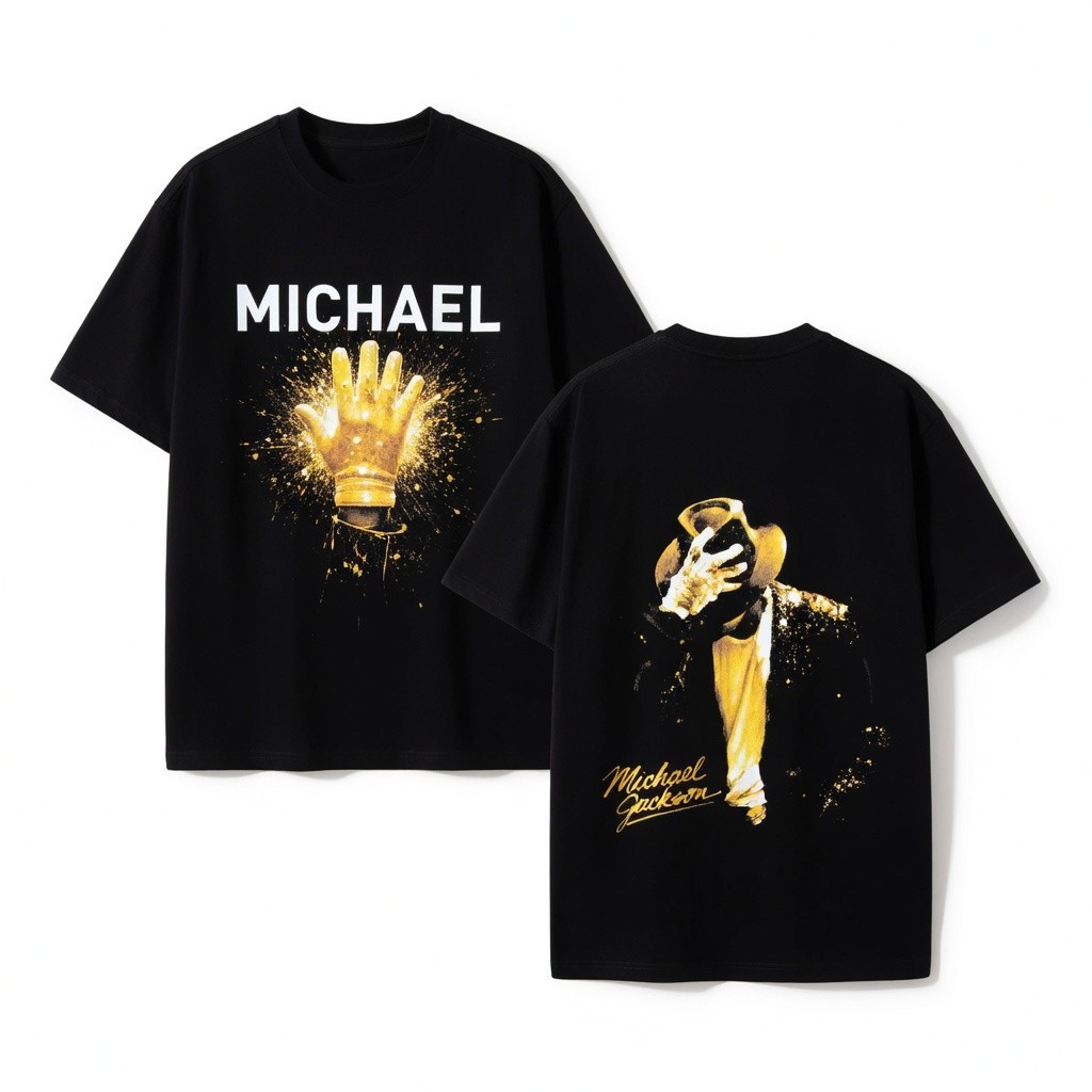 King of Pop Double Sided Golden Glove Tribute Memorial T-Shirt
