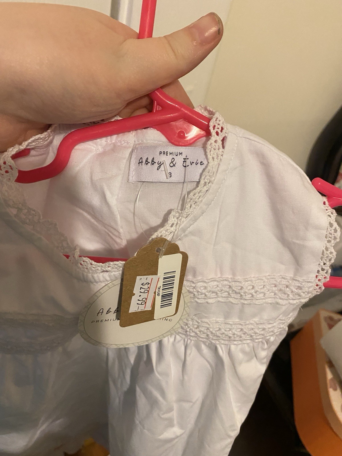 Abby & Evie Girls Size 3 White Sleeveless Fit & Flare Smocked Lace Dress