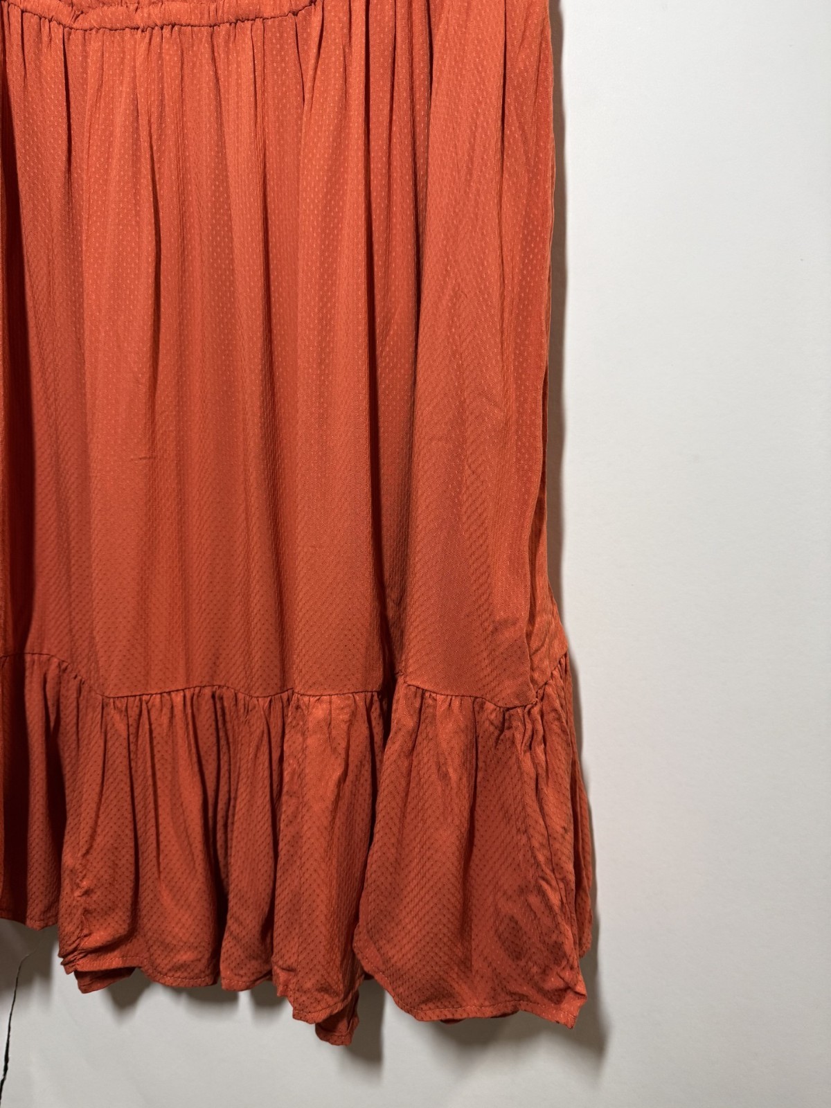 Women’s Flutter Short Sleeve Tiered Dress – Knox Rose Orange XXL