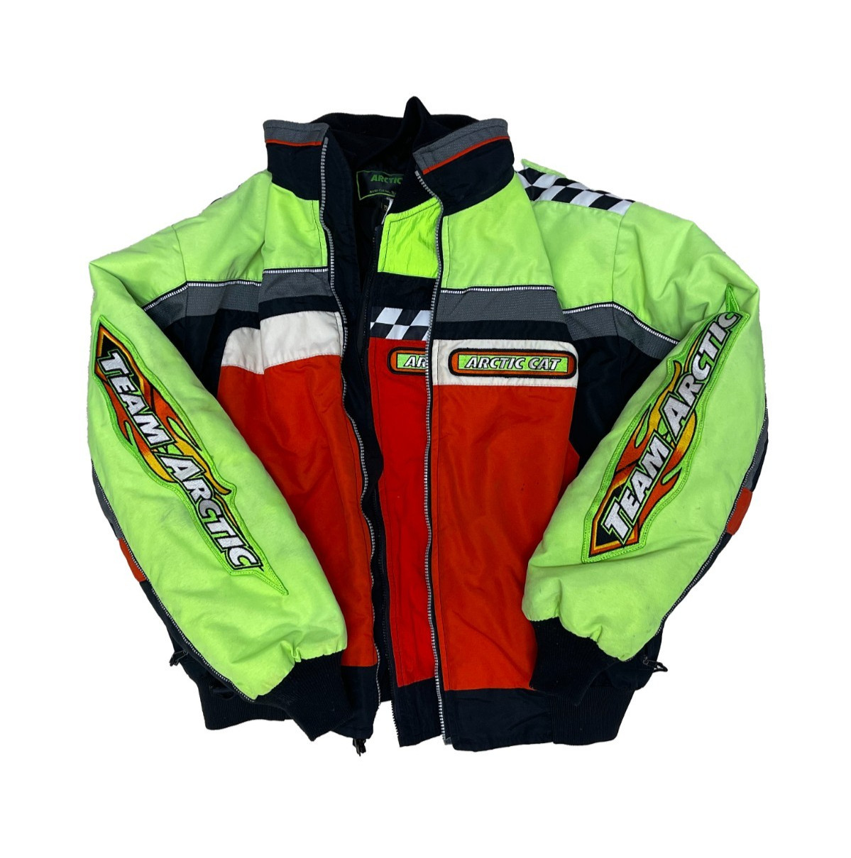 Vintage Arctic Cat Racing Jacket Detachable Shell 90s Snowmobile TWO JACKETS!