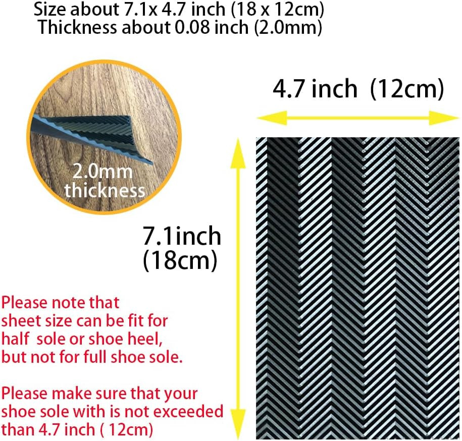 2 Pairs Shoe Sole Repair Rubber Sheets, Shoe Bottom Outer Front Sole and Heel…