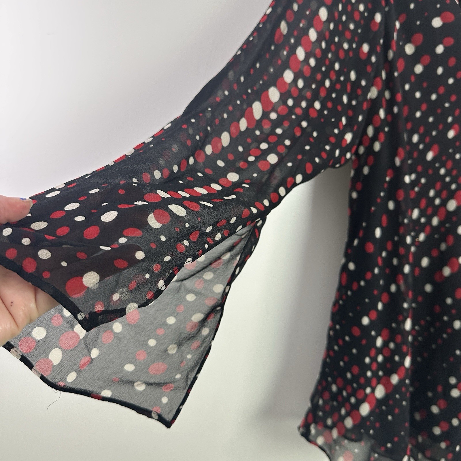 Apostrophe Silk Top Drape Cowl Neck Womens Plus 20W Long Sleeve Event Holiday