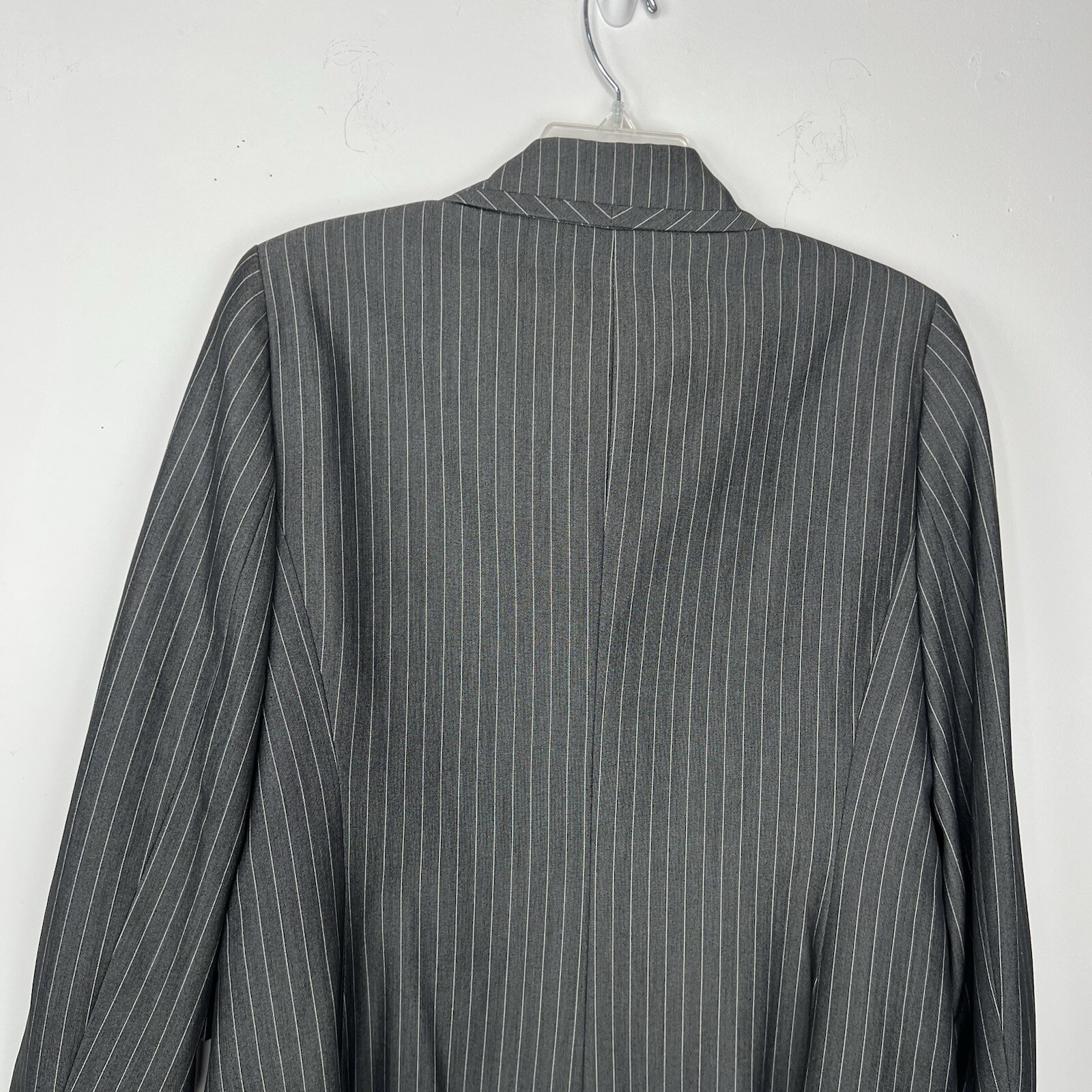 Evan Picone Polyester Rayon Stretch Skirt Suit 12 Charcoal Striped Business 2PC