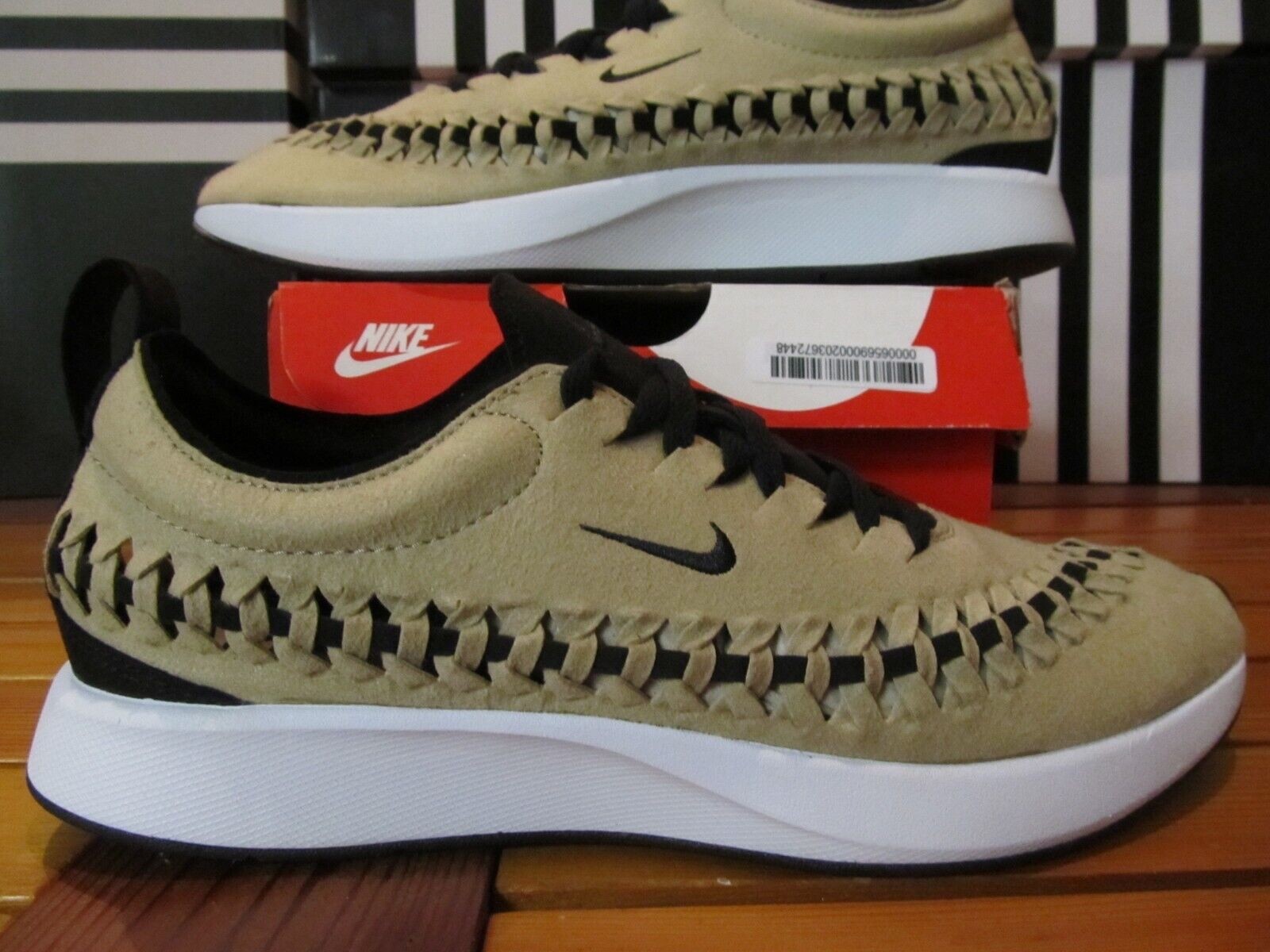 RARE CW Nike Dualtone Racer Woven Sand Black White 8 AO0678 200 qs nsw flyknit