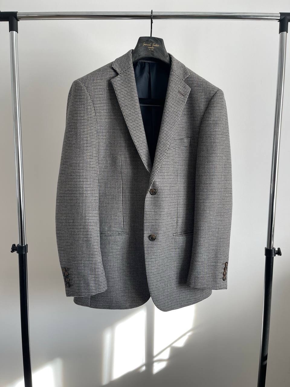 Marks & Spencer Mens Wool Rich Blazer Jacket Brown Mix Houndstooth 38M