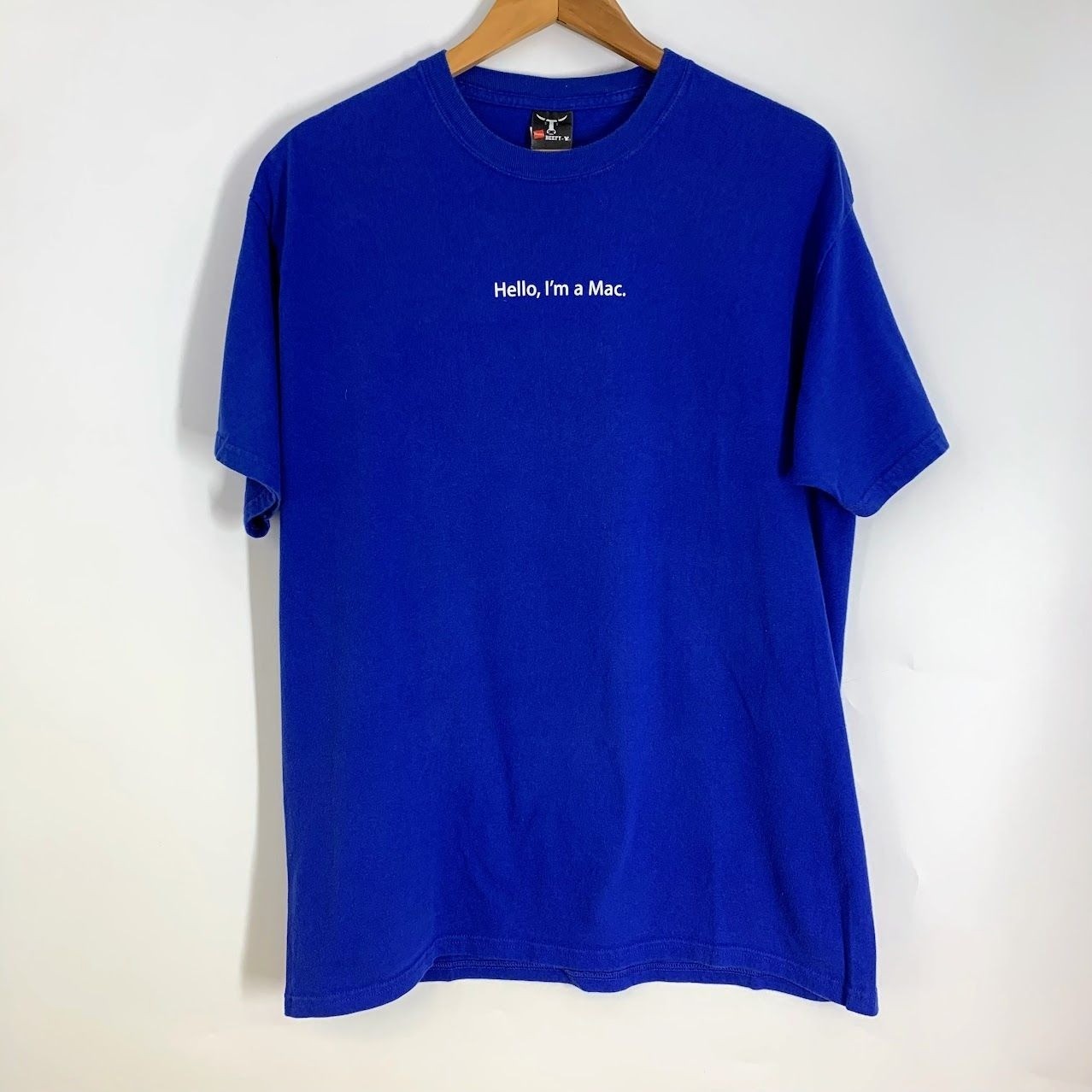 Apple Adults Hello I’m a Mac Beefy T Crew Neck Short Sleeve T Shirt Size L