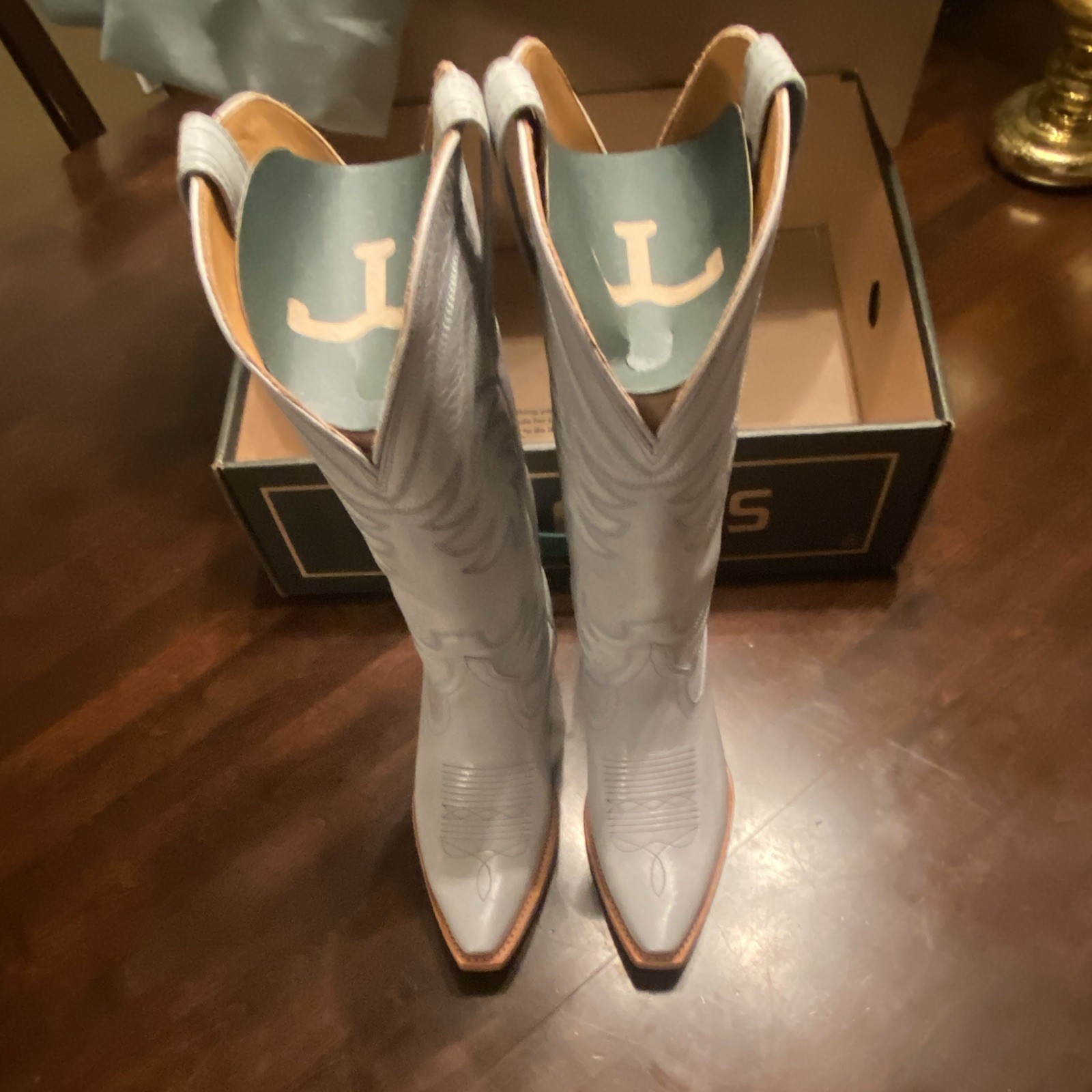 Tecovas Limited Edition Slate Blue Annie Boots 6 1/2 B New in box with boot bags