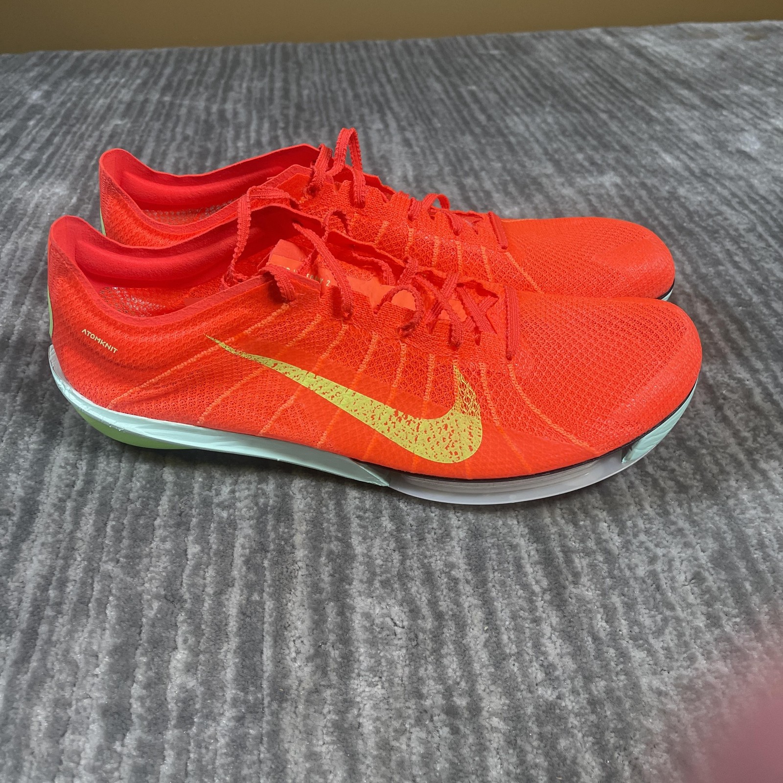 Nike Air Victory 2 Shoes Mens Size 12.5 Orange Track Spikes Running Racing
