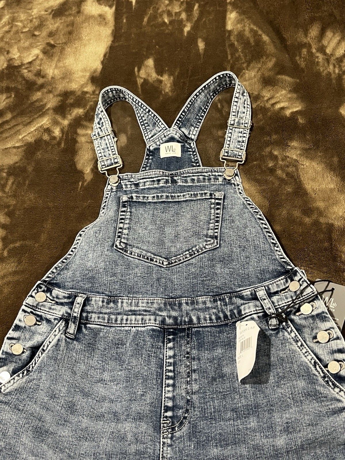 Wash Lab Women’s Pieced Mixed Denim Jumper – Blue Denim – Size Large – NWT