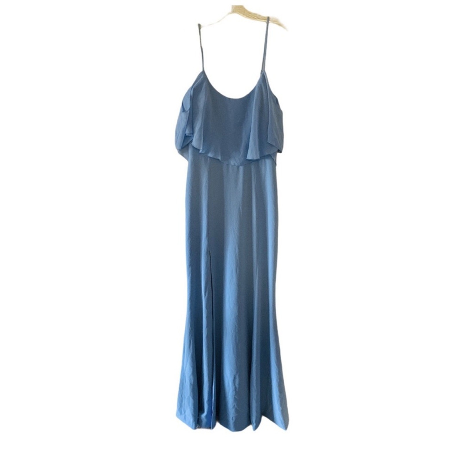 Dress The Population Diana Dress Size M Medium Front Slit Maxi Blue NWT