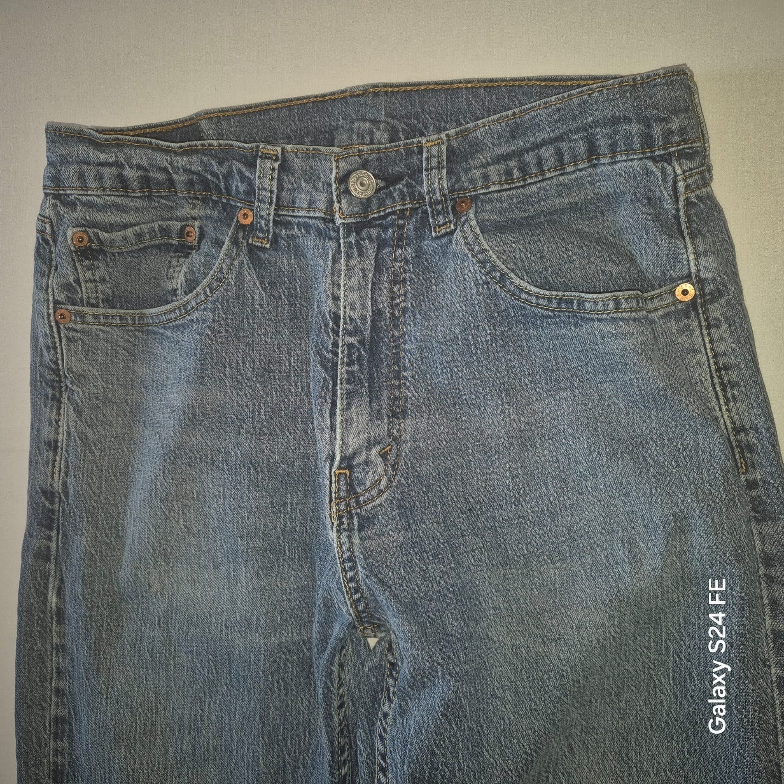 Levis 505 Regular Fit Straight Leg Blue Denim W32 L32 Wash Strech Classic