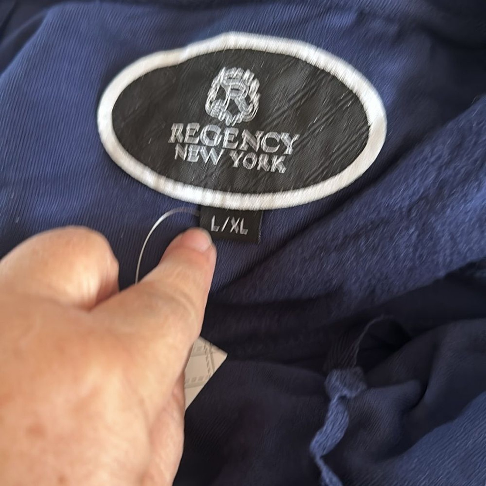 New York Regency Hotel Robe Dark Navy Blue Size L/XL Plush Bath Spa Lounge