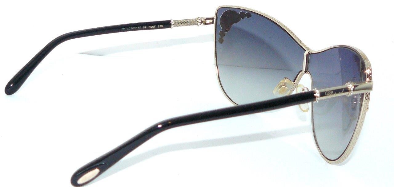 CHOPARD SUNGLASSES GOLD BLUE SCHC83S RHINESTONE CRYSTAL LOGO LUXURY WOMEN BAG