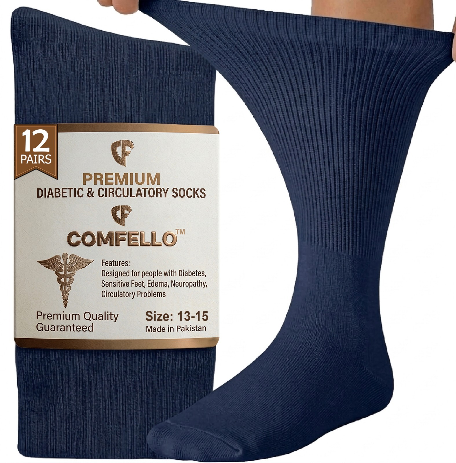 Diabetic Crew Socks Men Women Circulatory Health 3 6 12 Pairs 9-11 10-13 13-15