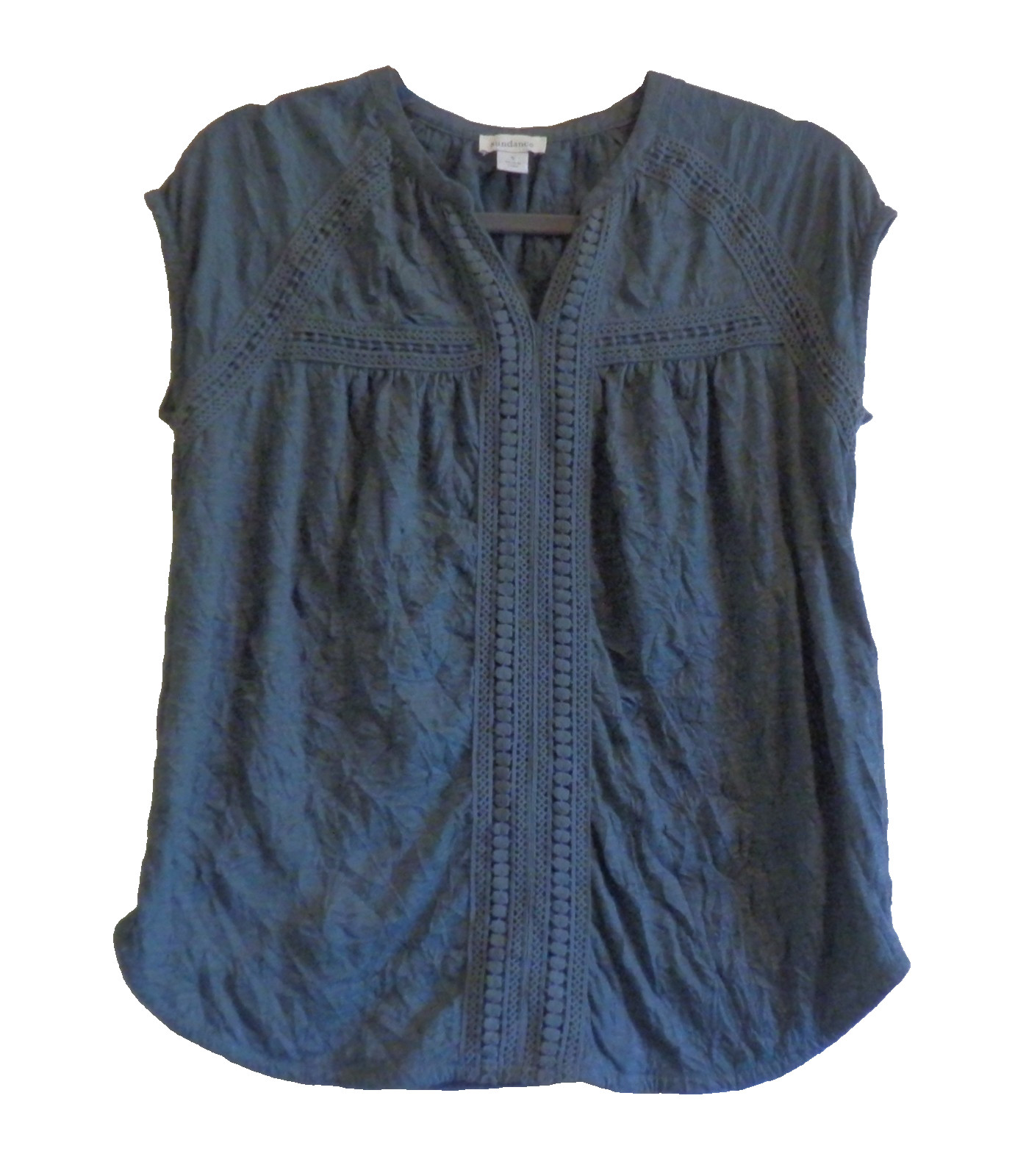 Sundance Catalog Blue Green Lace Top Blouse Women’s SZ S