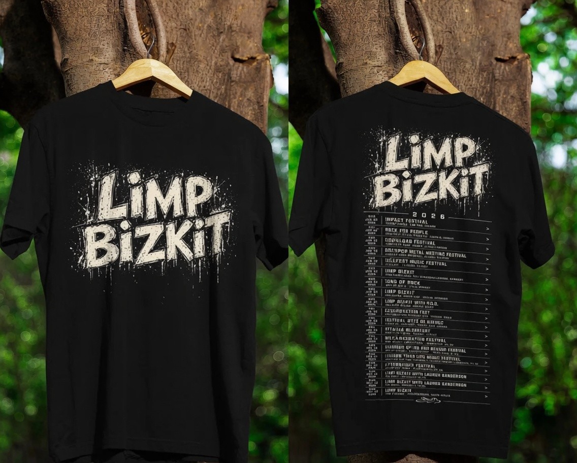 Limp Bizkit Tour 2026 Shirt, Vintage Y2K Nu Metal Tee, Unisex Double Sided Graph