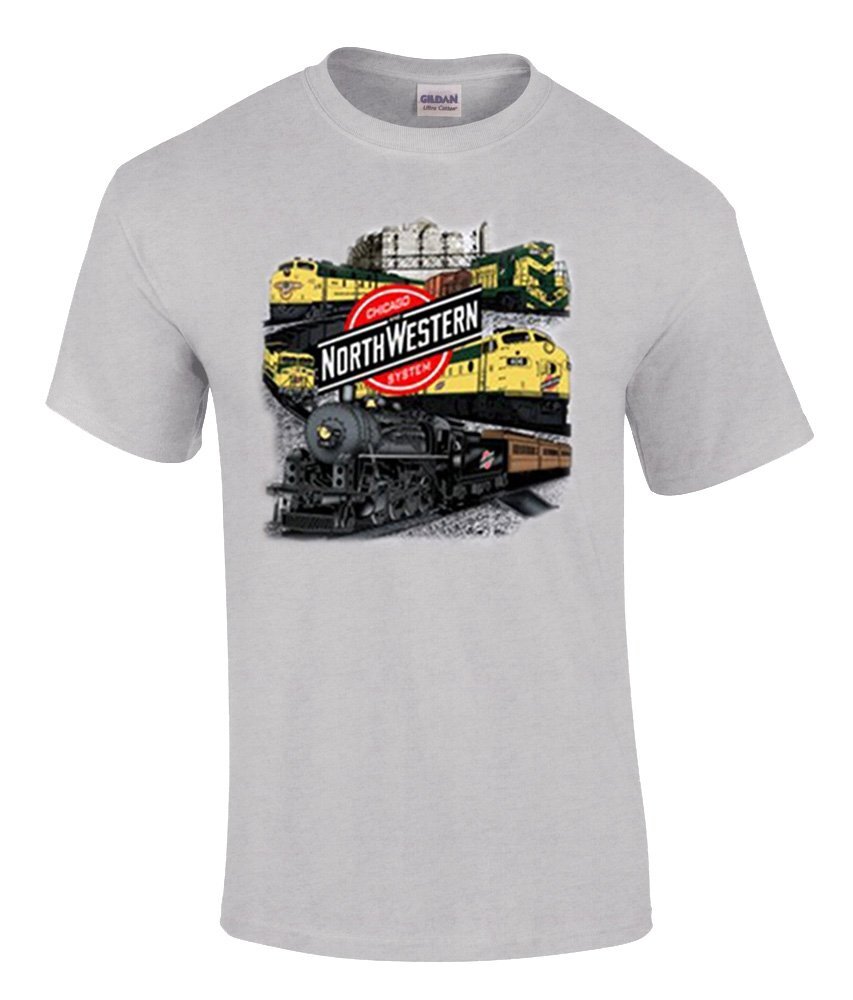Chicago and Northwestern trainCollage Authentic Railroad T-Shirt Tee Shirt [49]