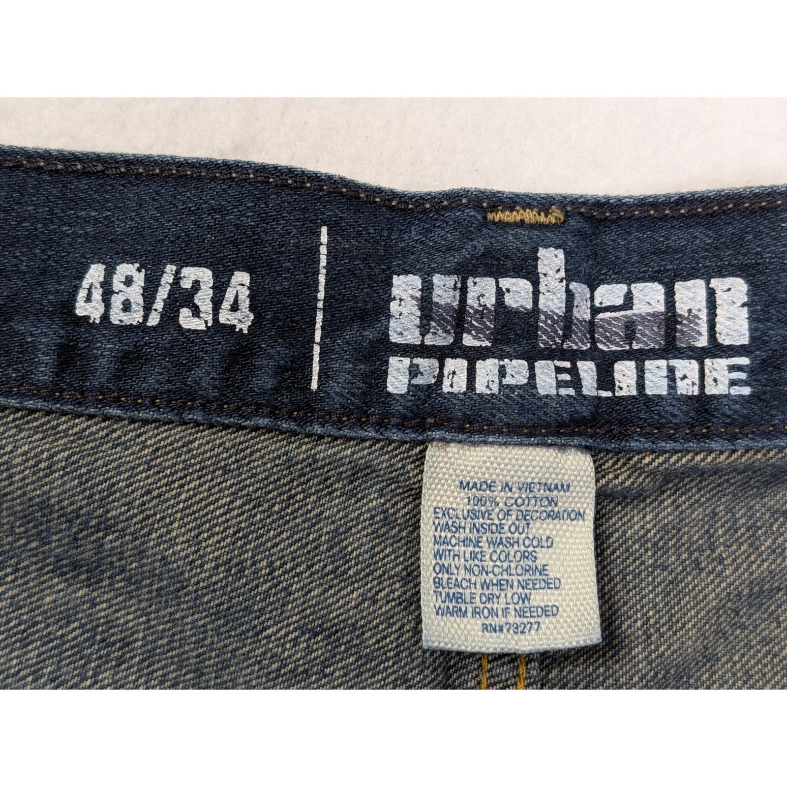 Urban Pipeline Mens Relaxed Straight Jeans 48 x 34 Dark Wash Blue Denim