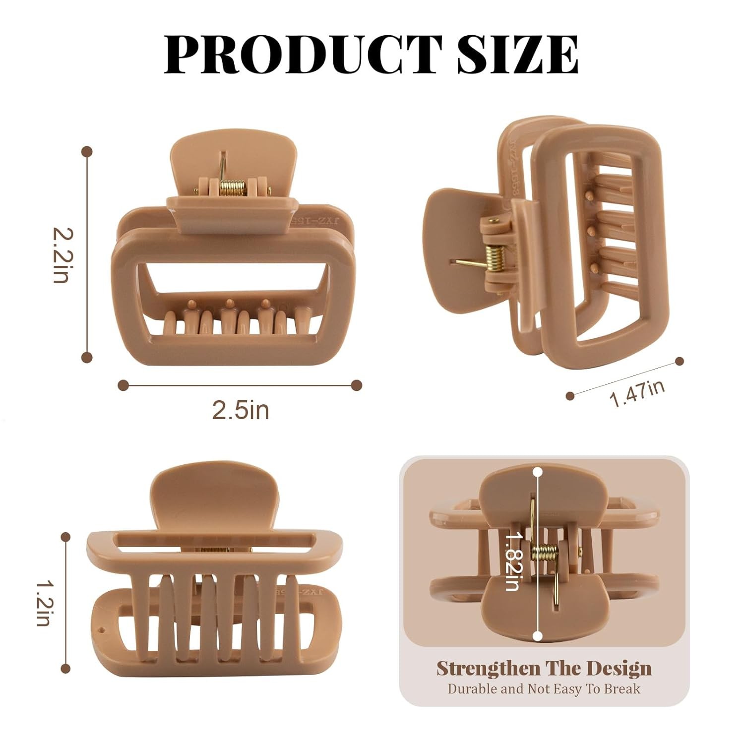 1pc Random Small Square Silicone Hair Claw Clips, Soft Mini Cloud Hair Clamps