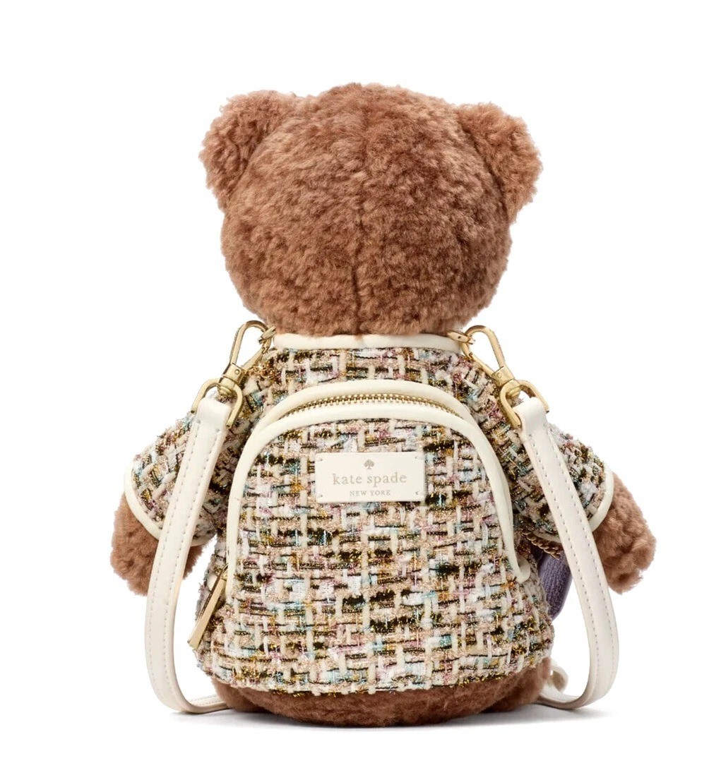 Kate Spade 3D Teddy Bear Crossbody Bag Brown Fur KI972 NWT Collectible $449 WRAP