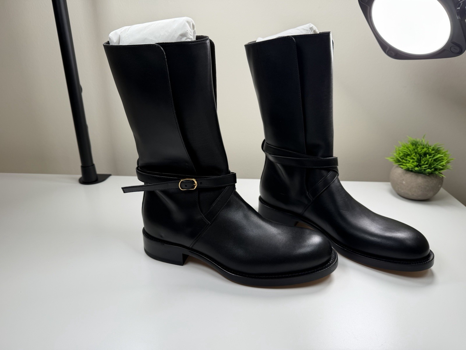 The Row Jodhpur Boots Black Leather Size EU 39 / US 9